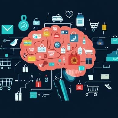 This shows a brain, shopping carts, and bags.