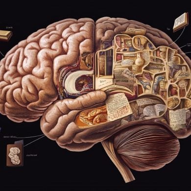 This shows a brain and books.