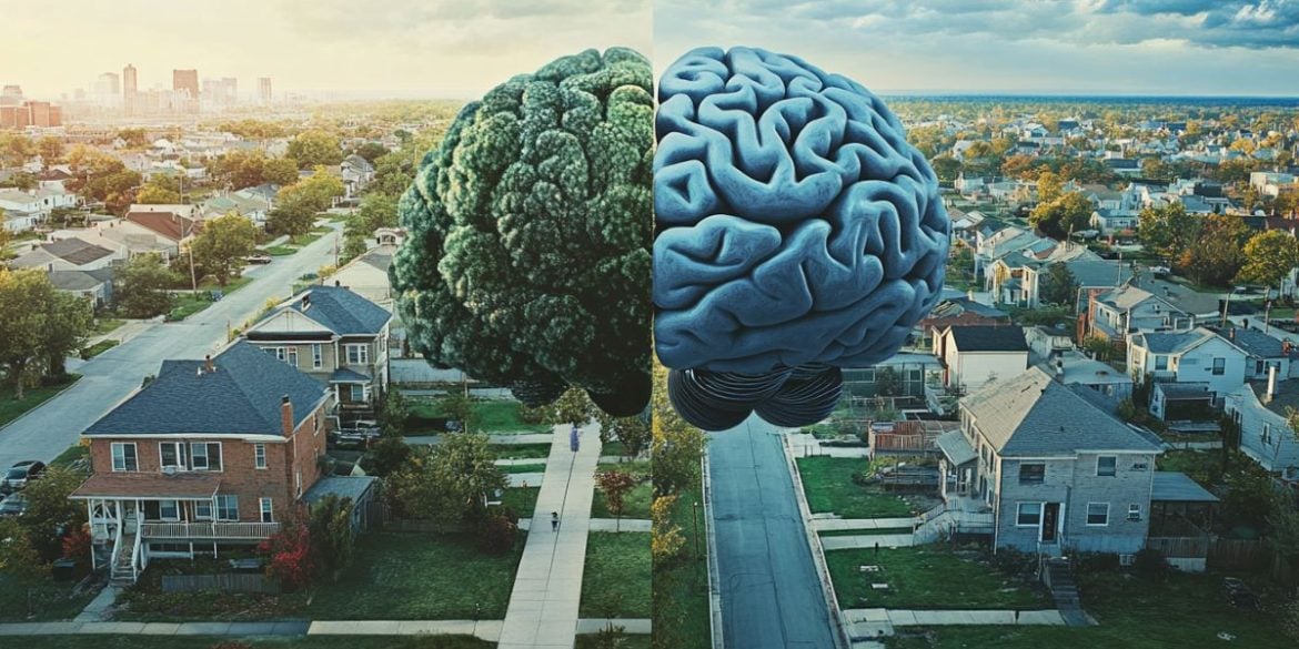 This shows a brain and a street.