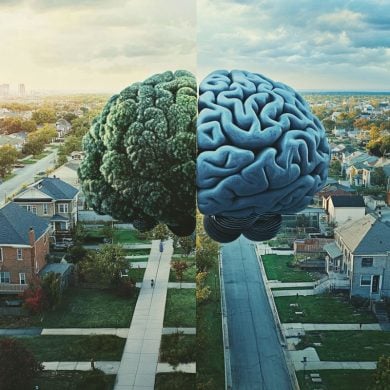 This shows a brain and a street.