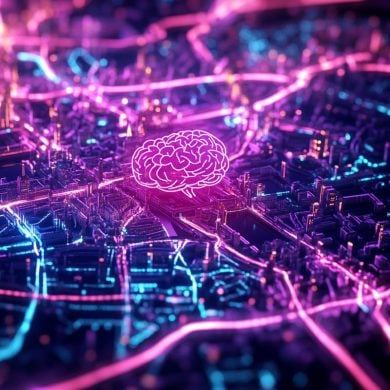 This shows London streets and a brain.