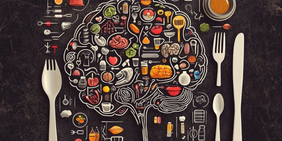 This shows a brain, food, and silverware.