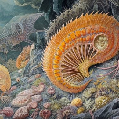 This shows ancient marine life.