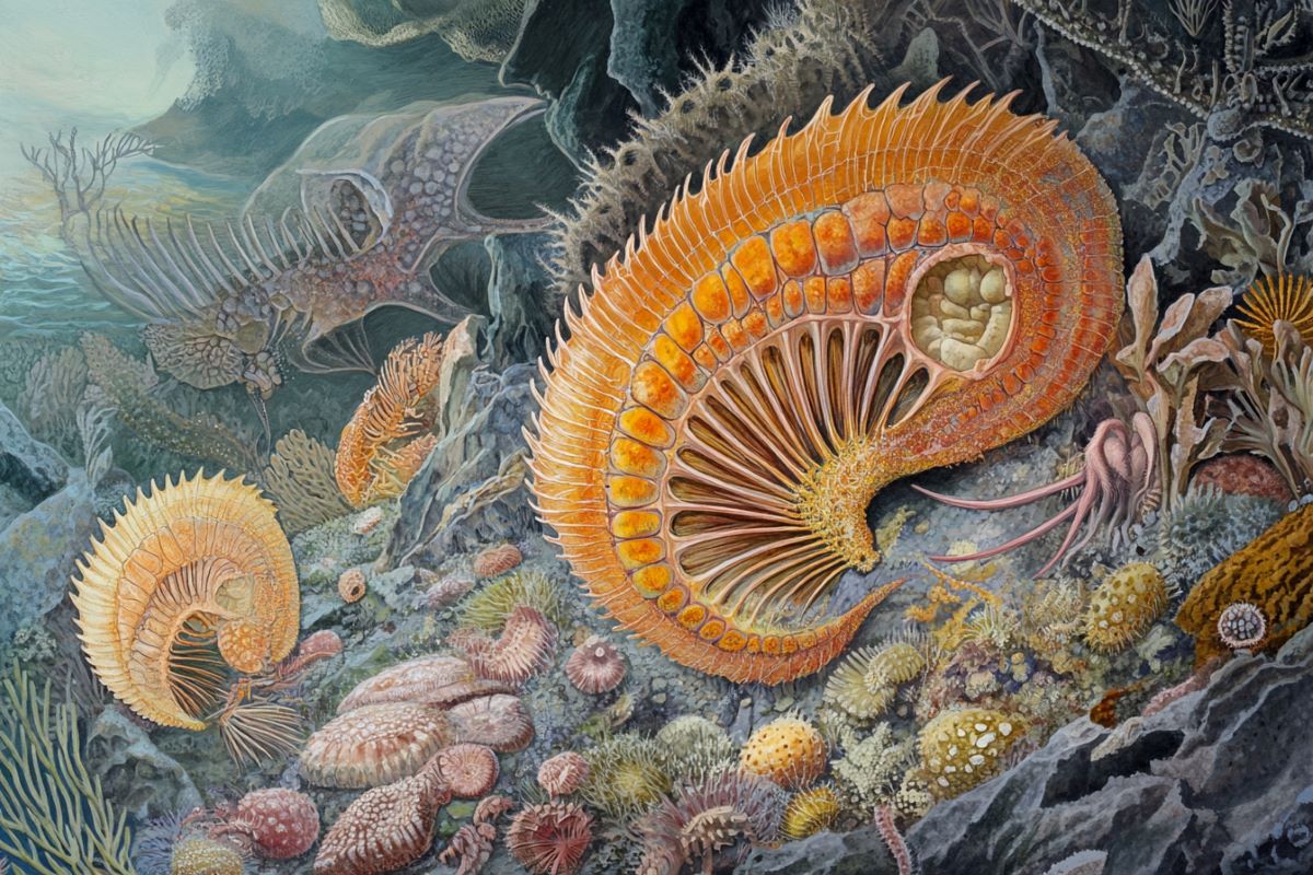 This shows ancient marine life.