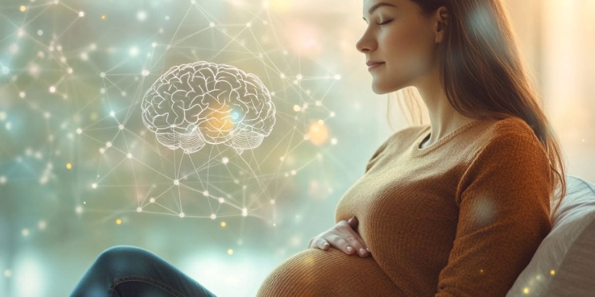 This shows a pregnant woman and a brain.