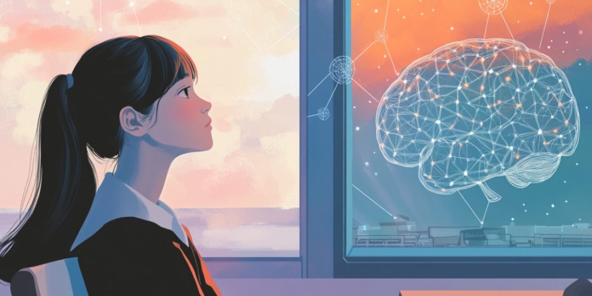 This shows a girl and a brain.