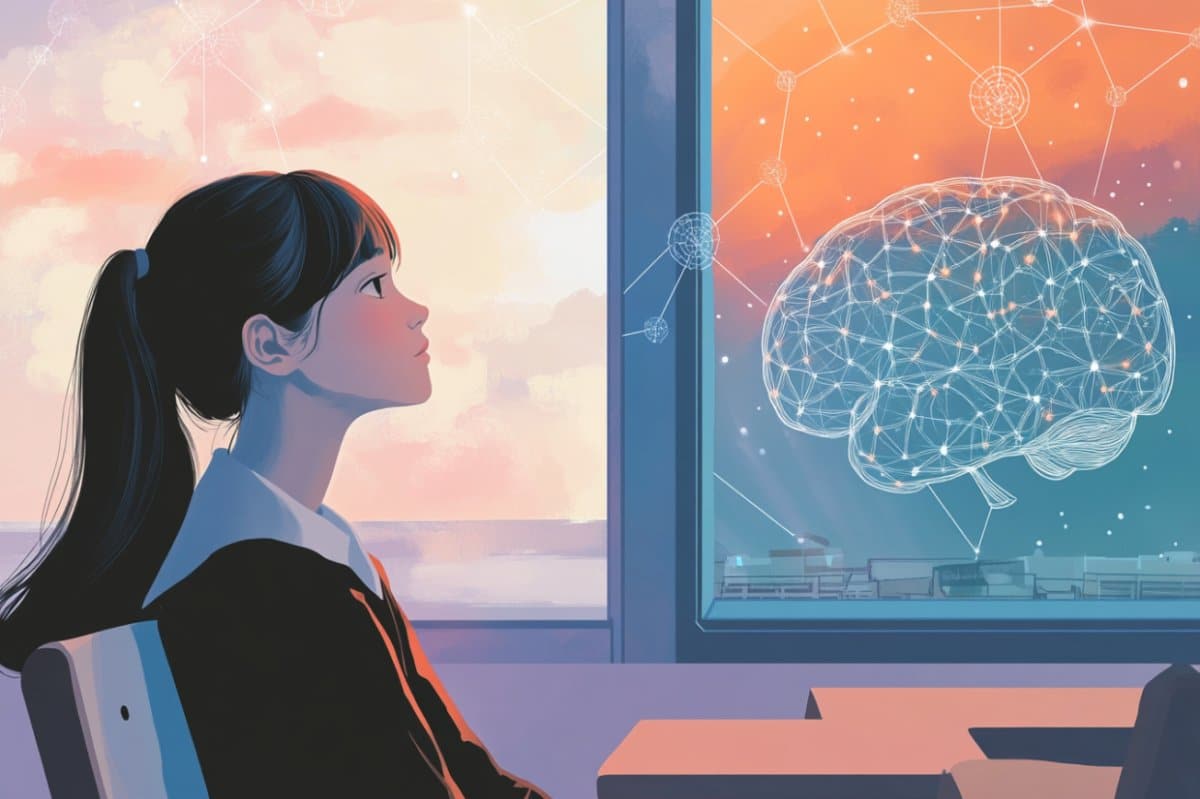 This shows a girl and a brain.