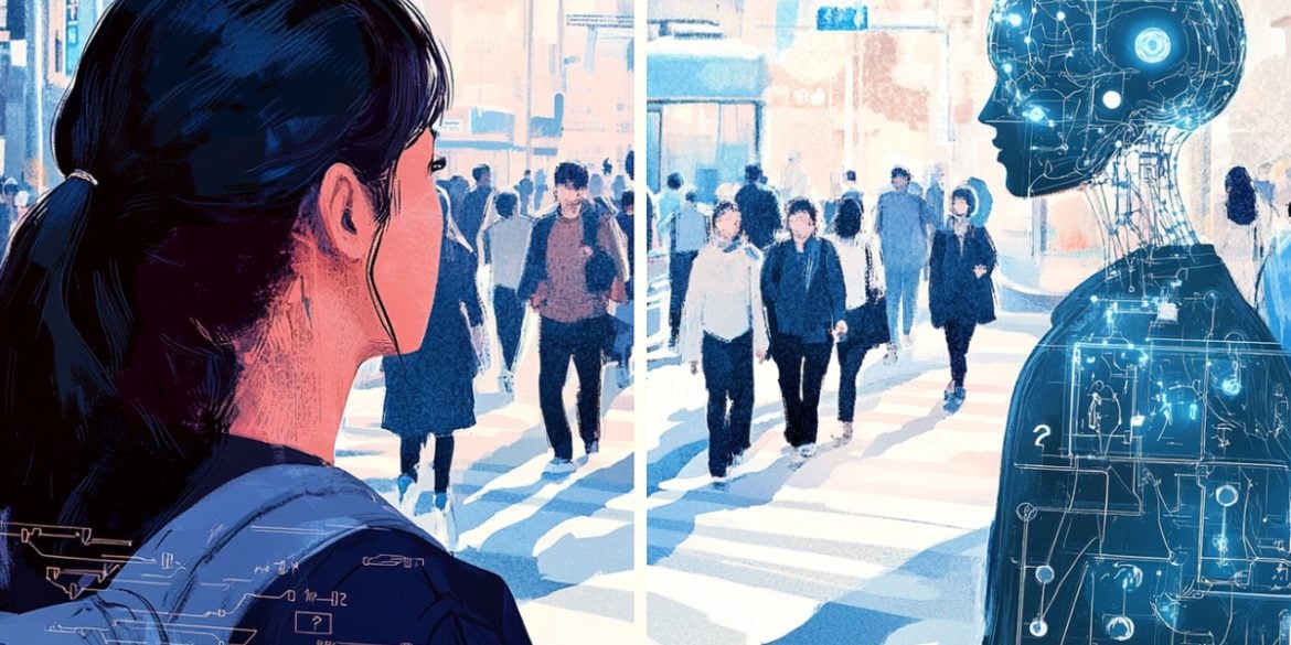 This shows a person and a robot.