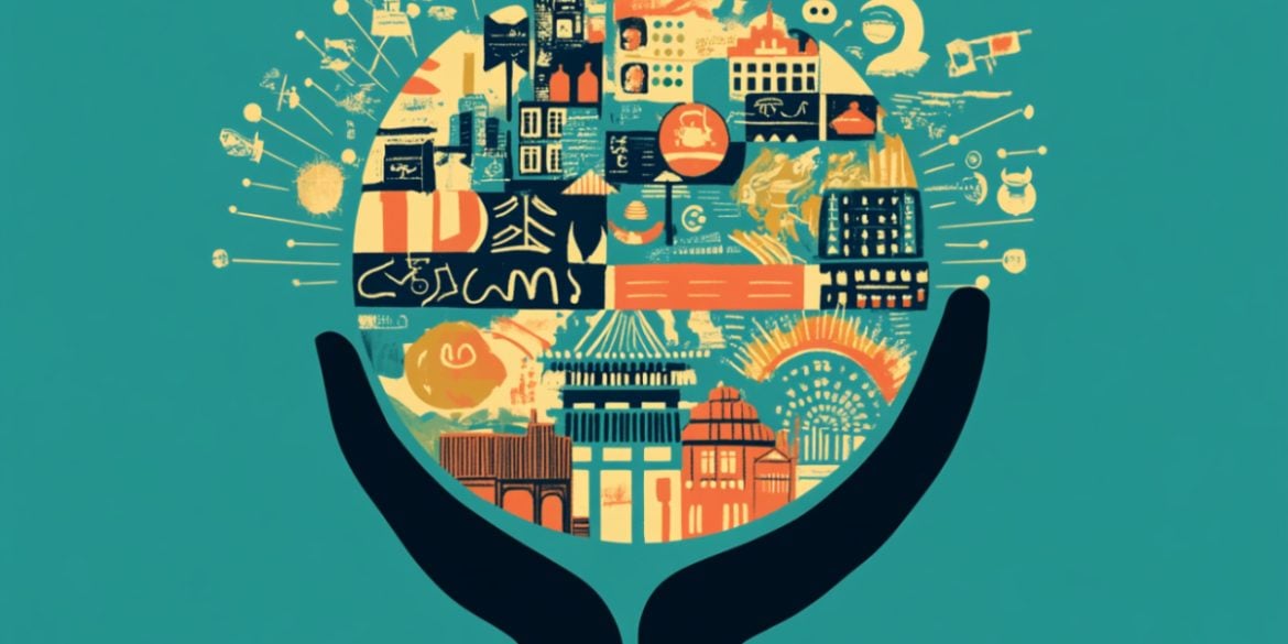 This shows hands and symbols.