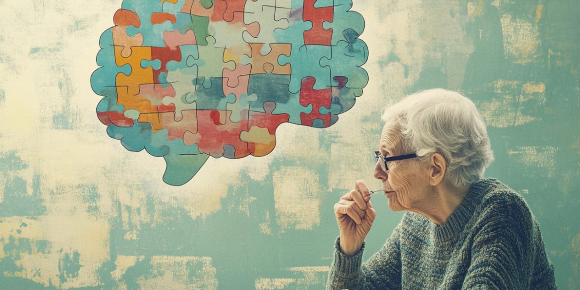 This shows an older lady and a brain.