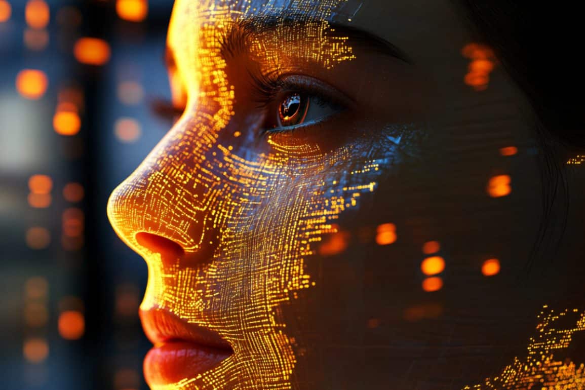 This shows an AI face.