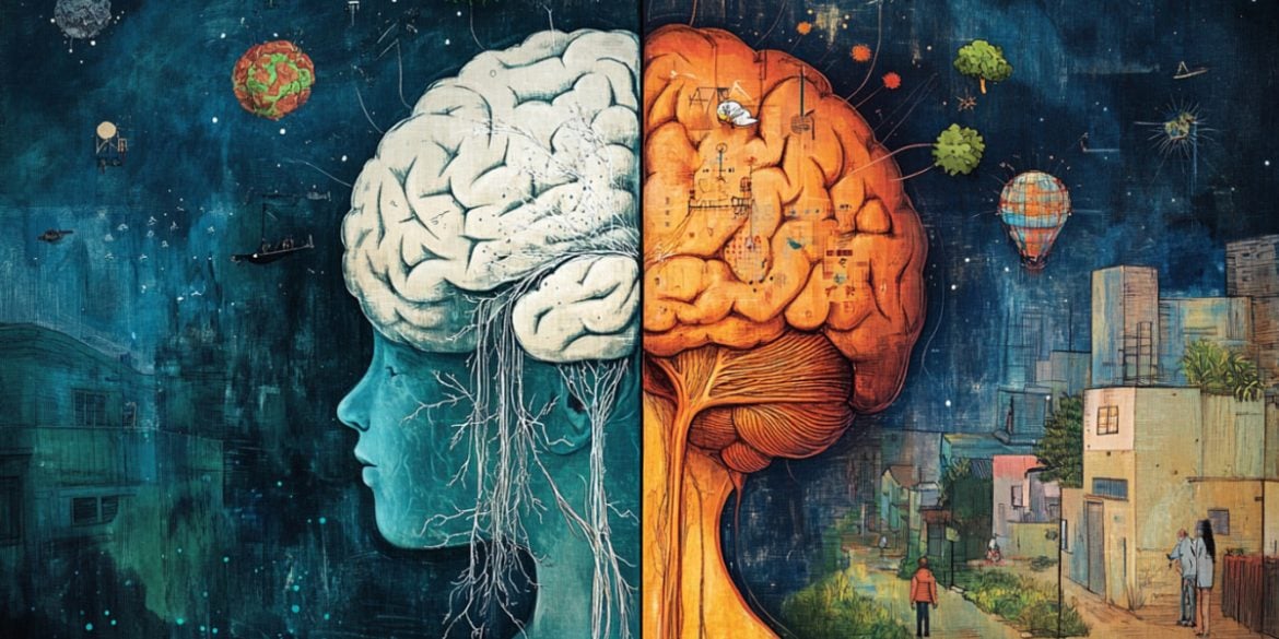 This shows a child and a brain.