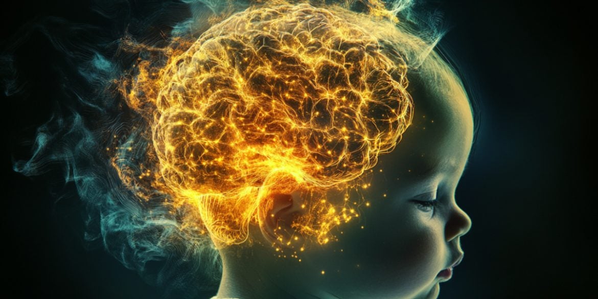 This shows a baby and a brain.