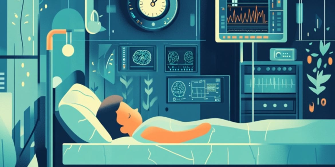This shows a patient in a hospital bed.