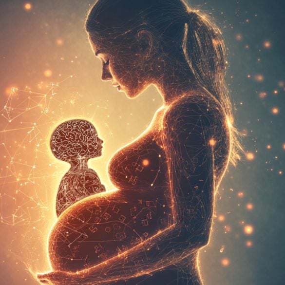 This shows a child and a pregnant woman.