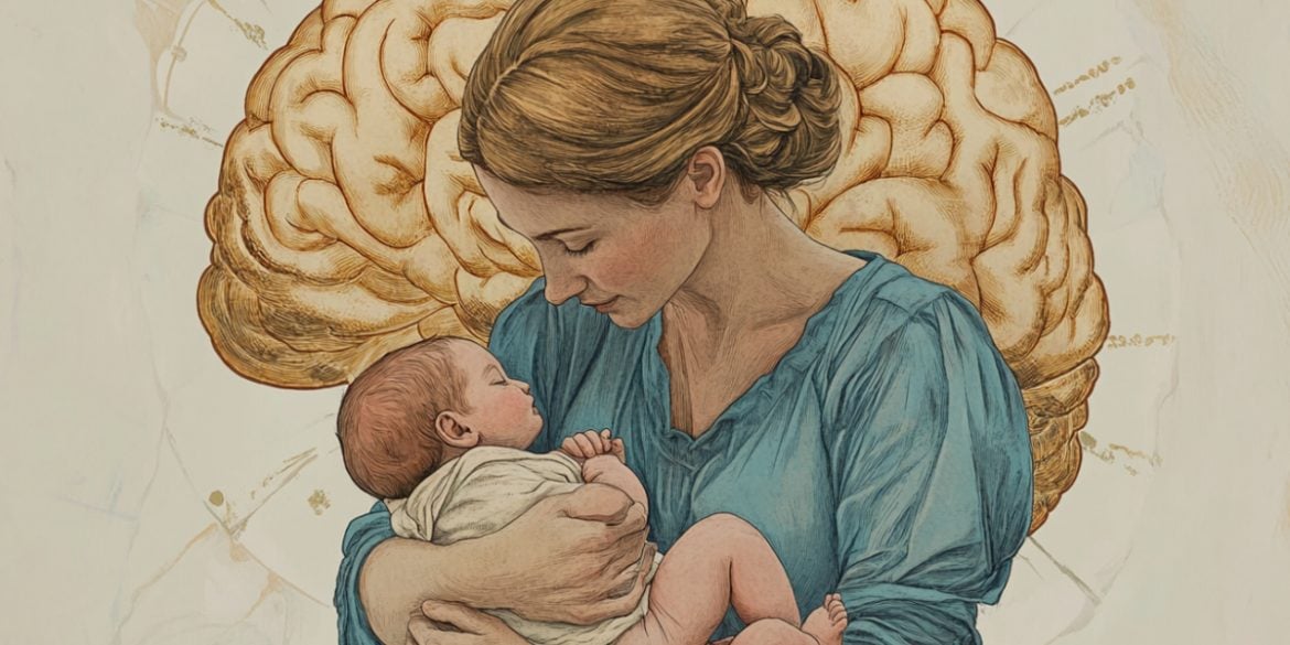 This shows a mom, baby and brain.