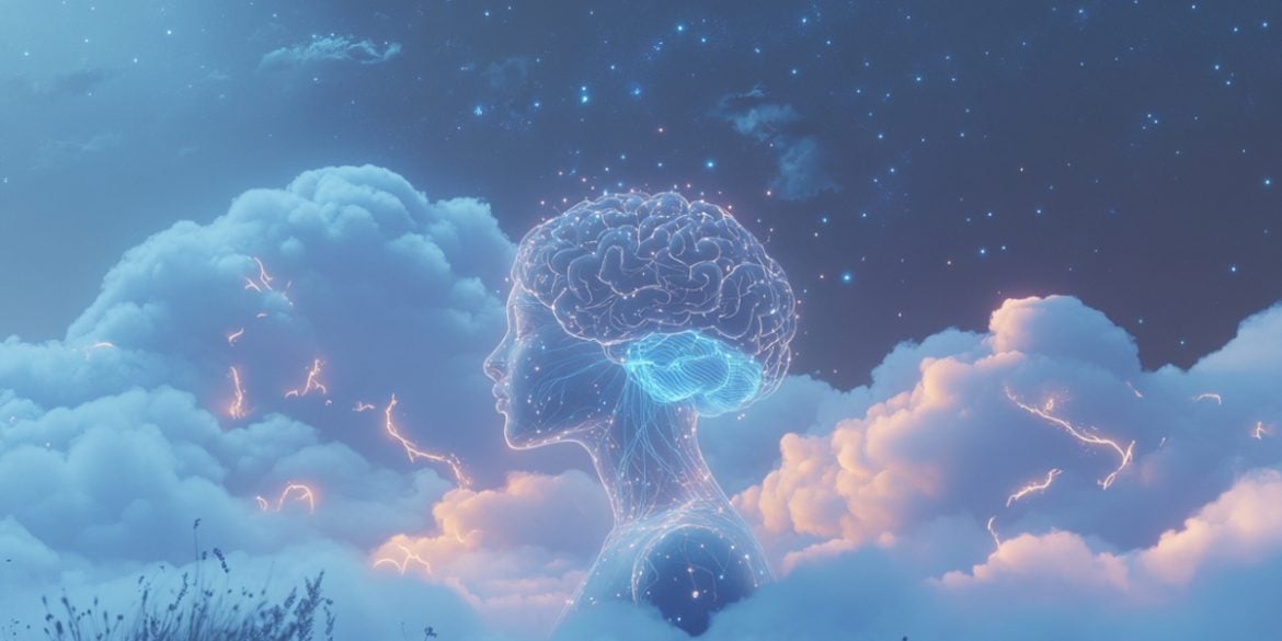 This shows clouds and a brain.