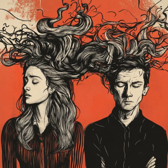 This shows a stressed man and woman.