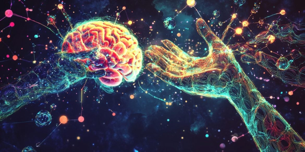 This shows a hand and a brain.
