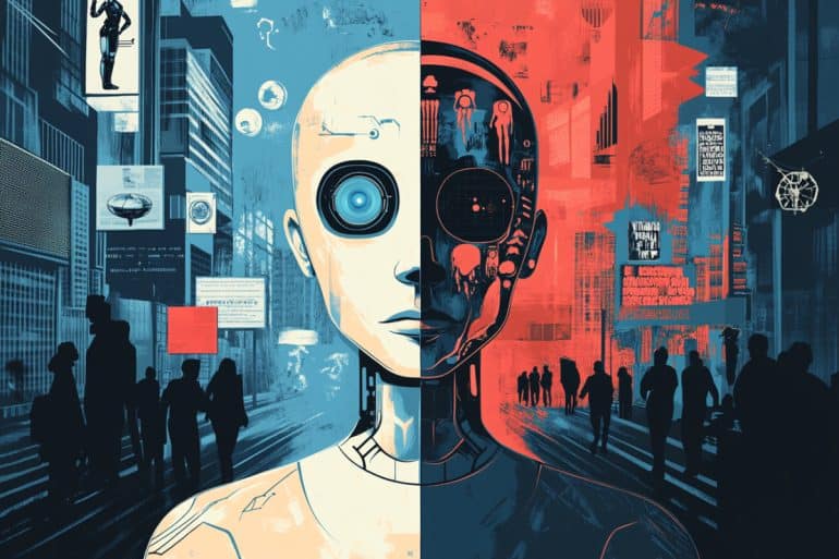 This shows a robotic head.