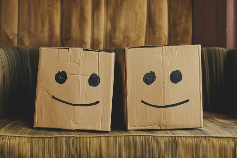 This shows boxes with smiley faces.