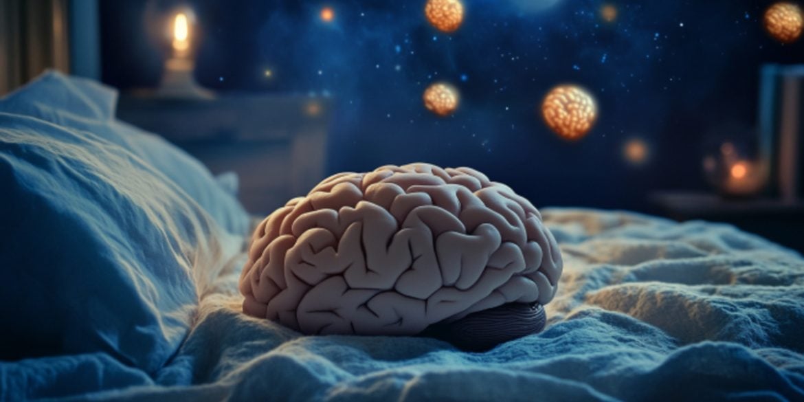 This shows a brain on a bed.
