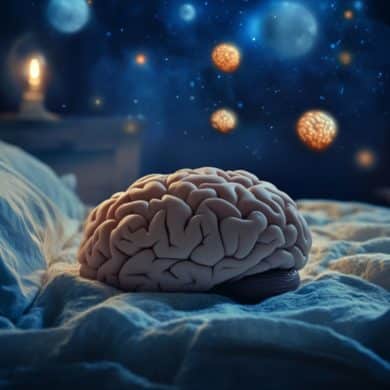 This shows a brain on a bed.