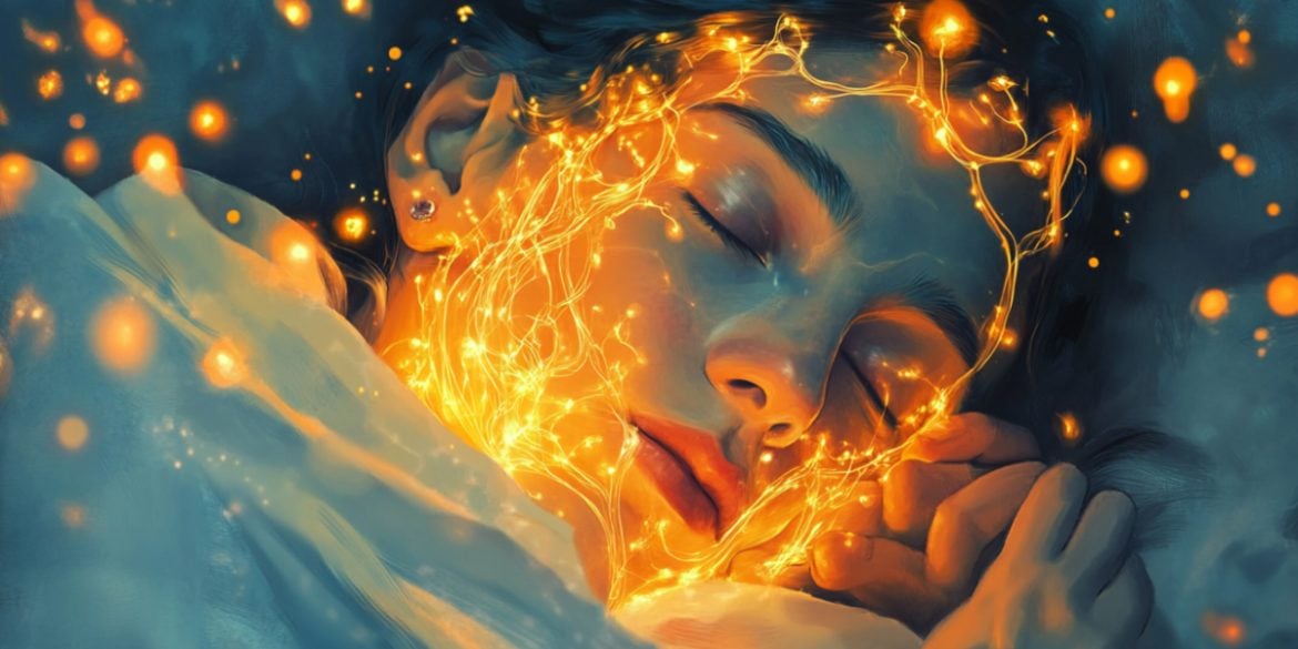 This shows a woman sleeping.