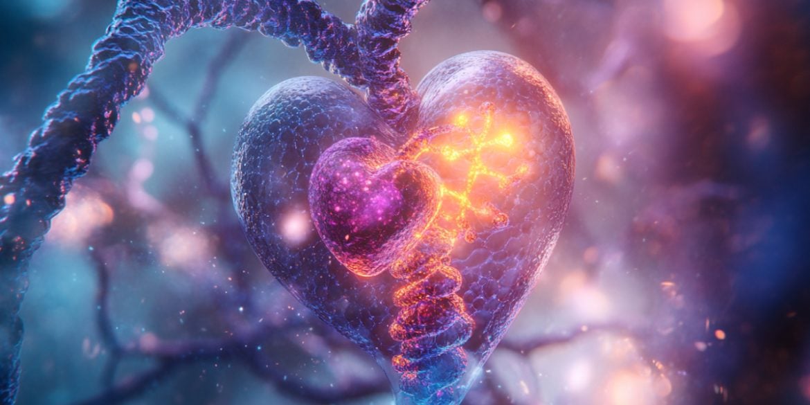 This shows a heart and DNA.