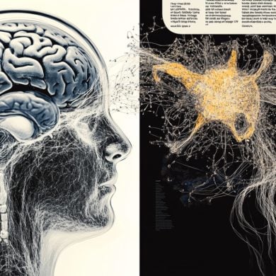 This shows a brain and neurons.