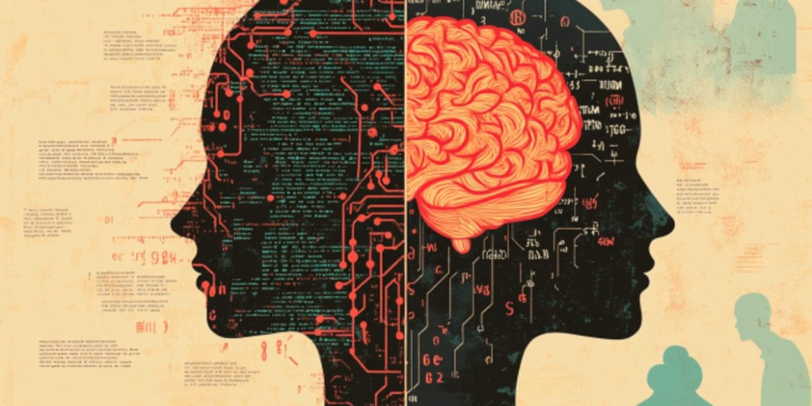 This shows two heads and a brain.