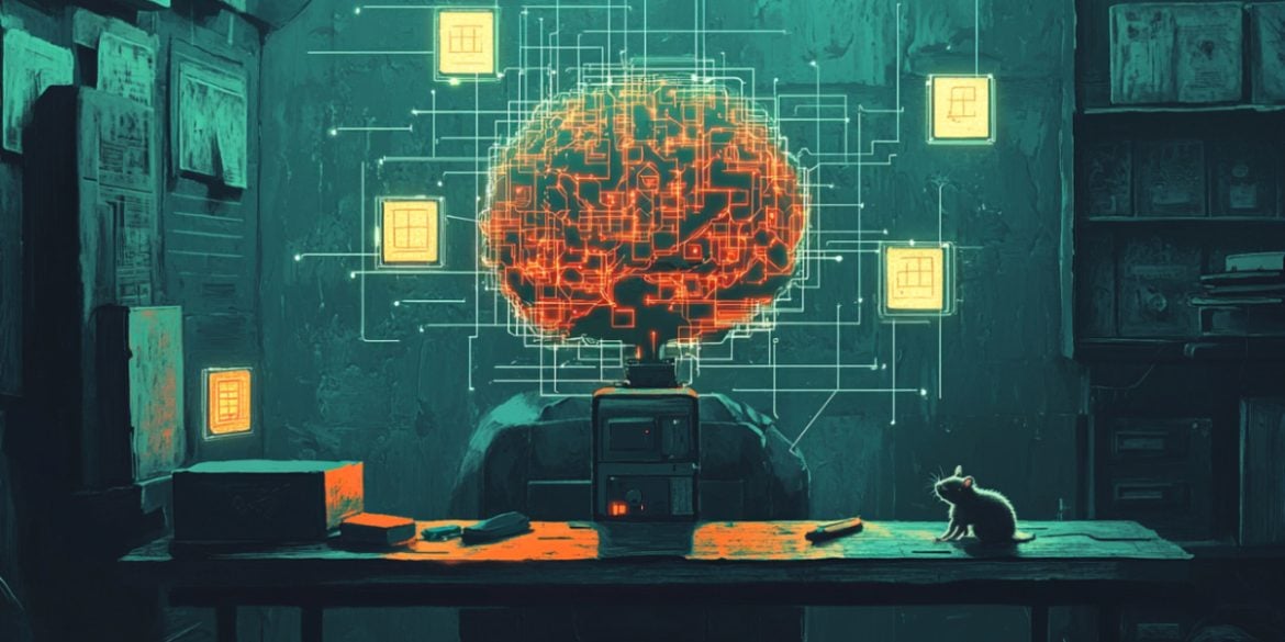 This shows a digital brain in a classroom.