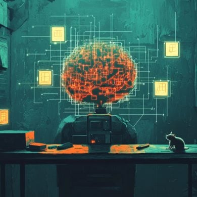 This shows a digital brain in a classroom.