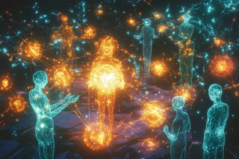 This shows AI avatars in a group.