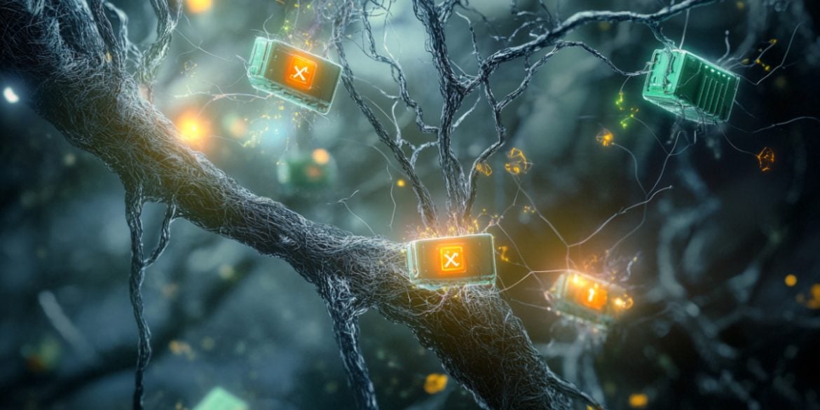 This shows a neuron.