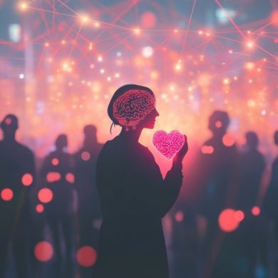 This shows a person in a crowd.