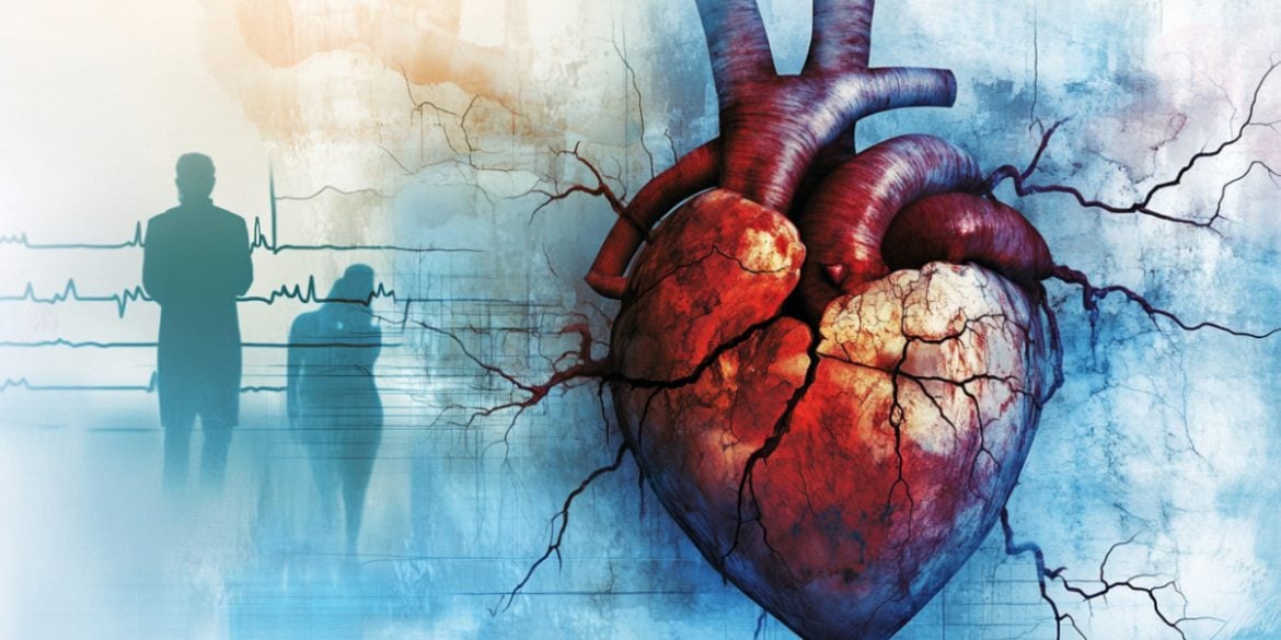This shows a heart with a crack in it.