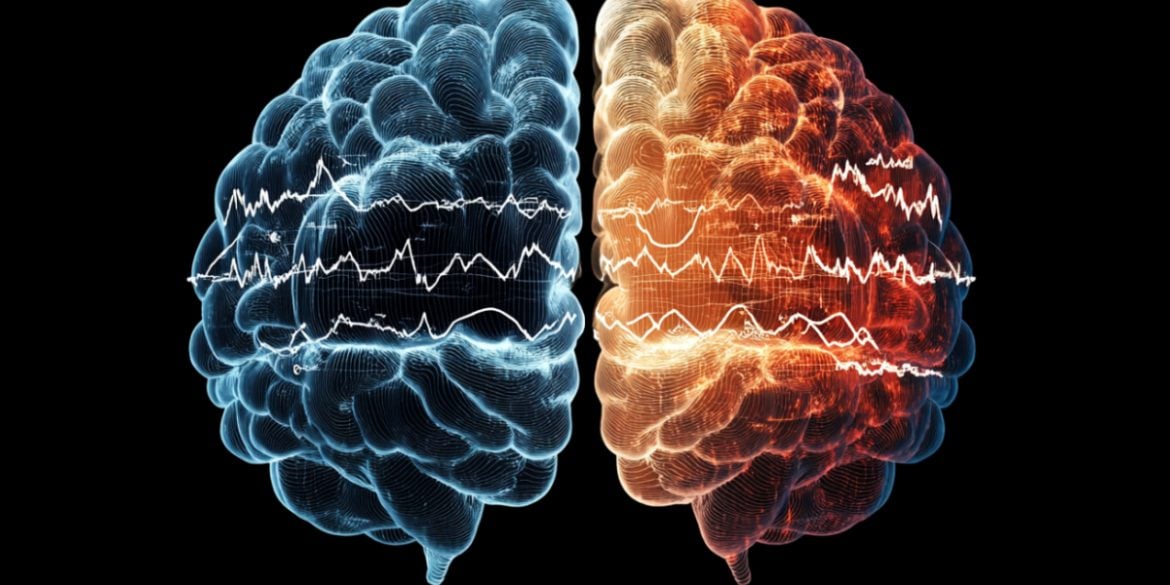 This shows a brain and brain waves.