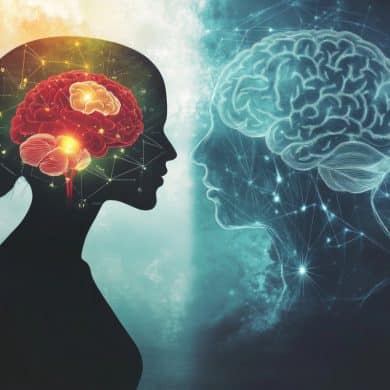 This shows two people and brains.