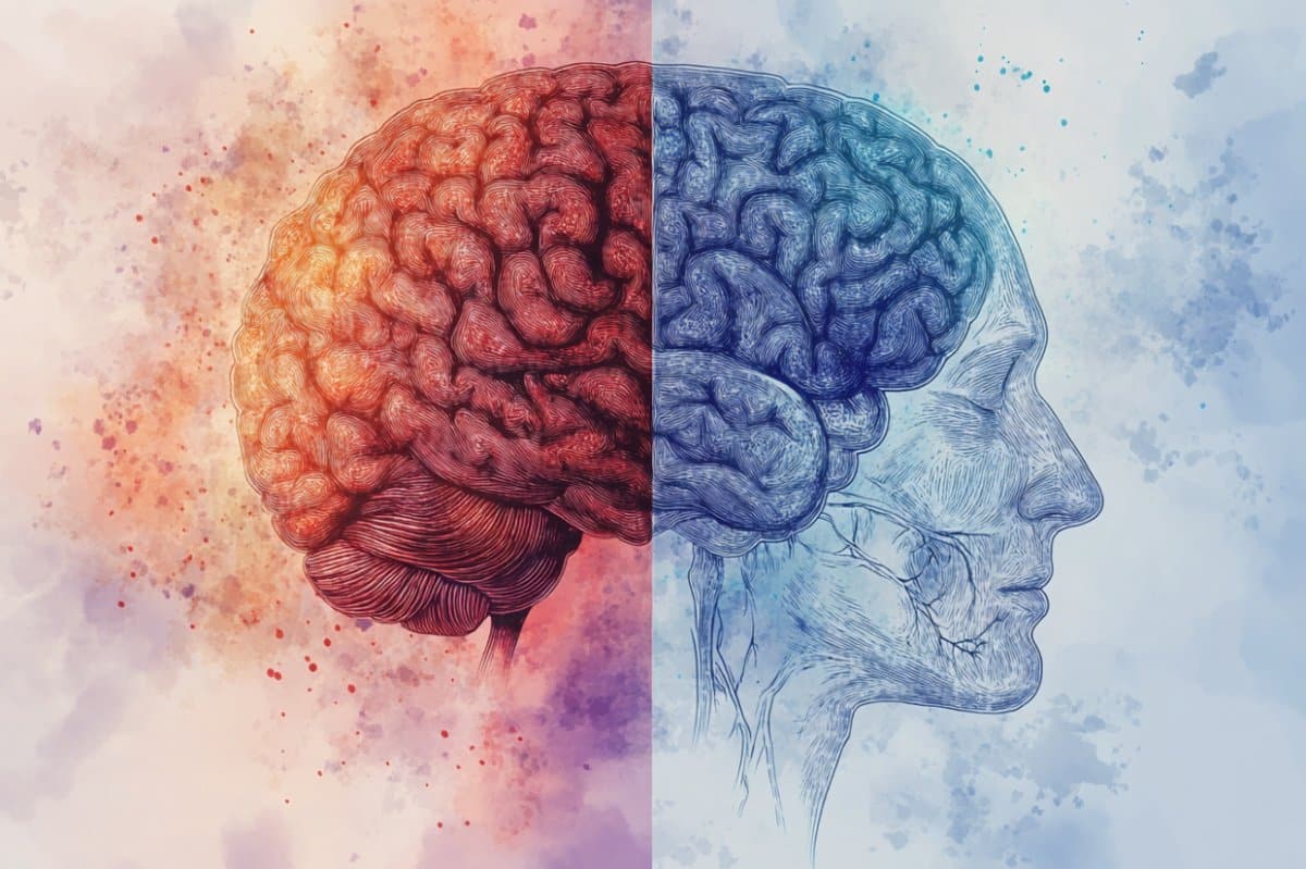 This shows a face and brain.