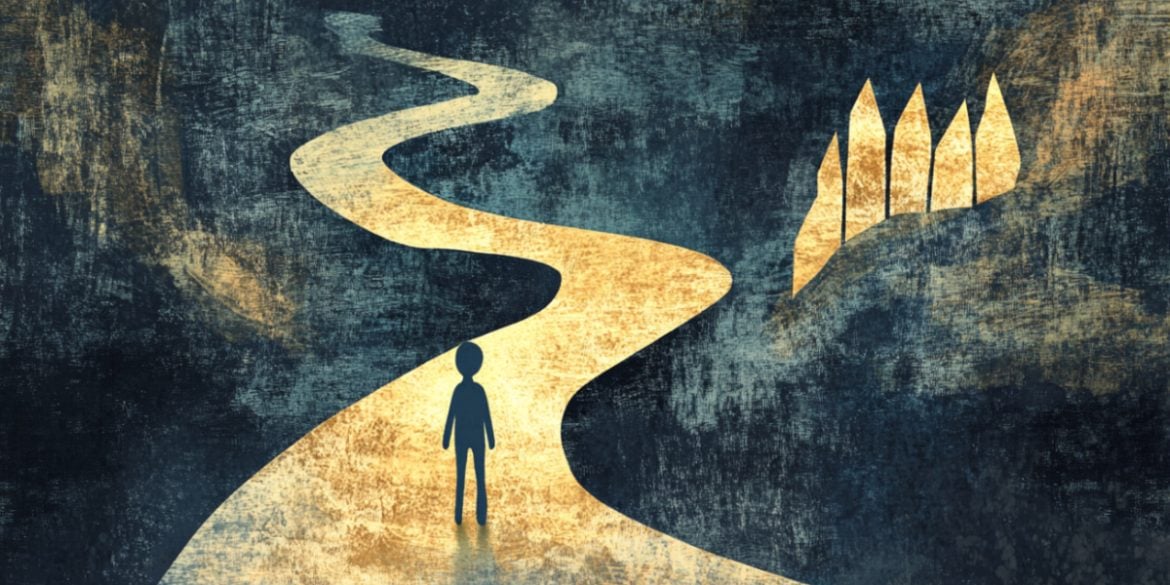 This shows a person on a path.