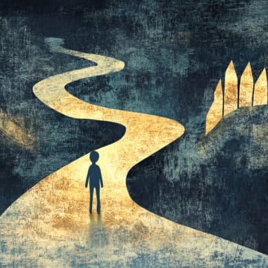 This shows a person on a path.