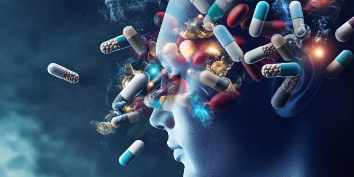 This shows a head and pills.