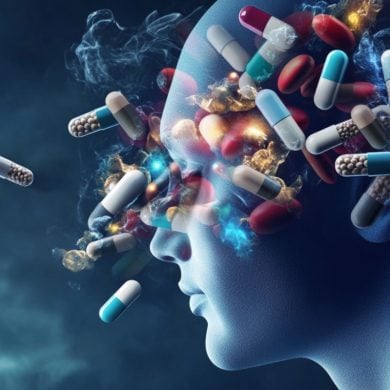 This shows a head and pills.
