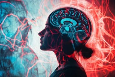 This shows a woman's head and a brain.
