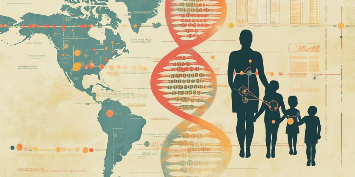 This shows a mom and her kids, and DNA.