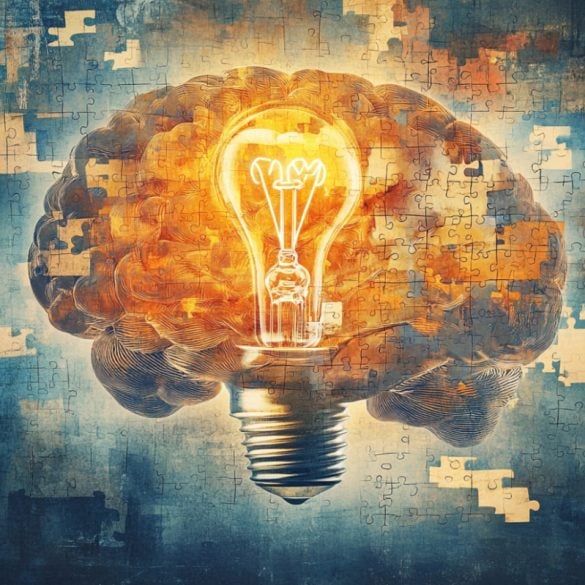 This shows a brain and a lightbulb.