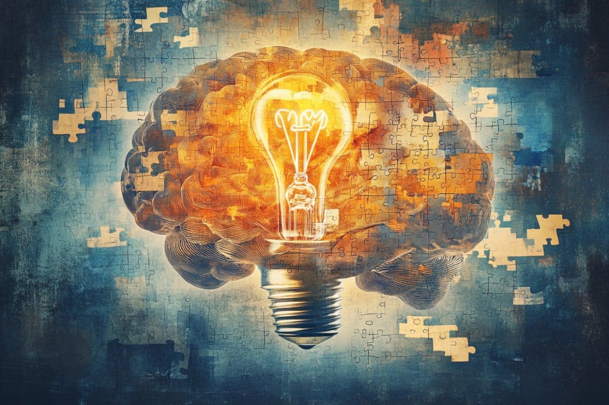 This shows a brain and a lightbulb.