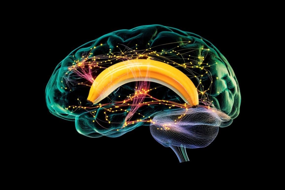 This shows a brain and banana.