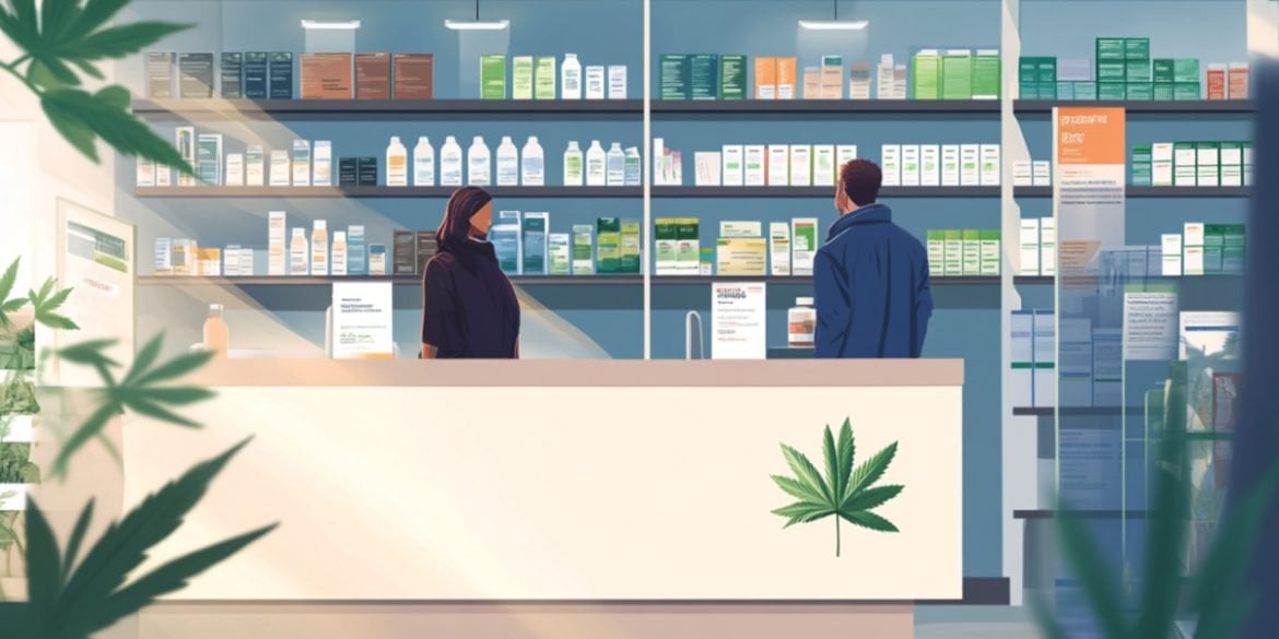 This is a drawing of a cannabis pharmacy.